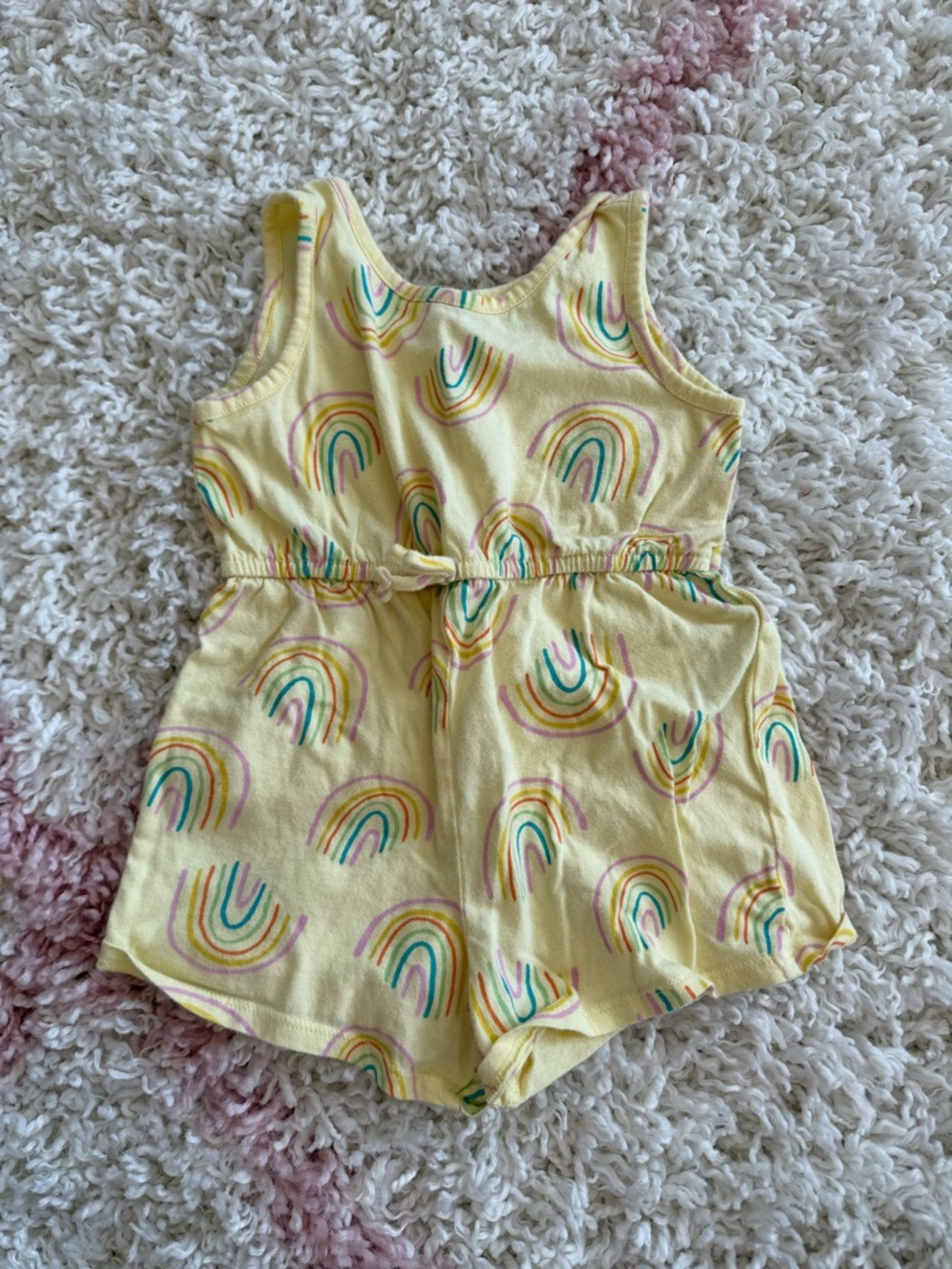 Old Navy Yellow Rainbow Print Girls' Romper 4T